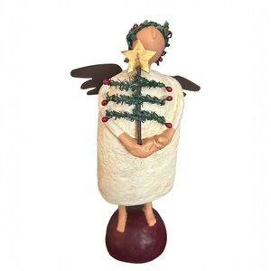 Mistletoe Manor Christmas ANGEL Figurine Robin Kelso Demdaco Folk Art 2004 8" T
